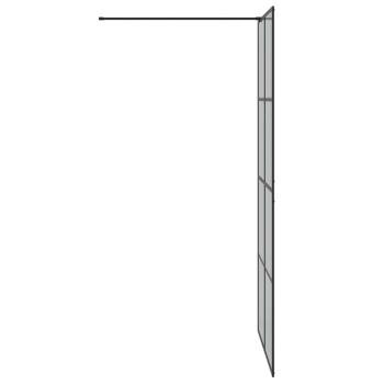 Walk-in Duschwand Schwarz 100 x 195 cm Gehärtetes Glas