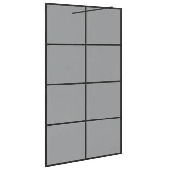 Walk-in Duschwand Schwarz 115 x 195 cm Gehärtetes Glas