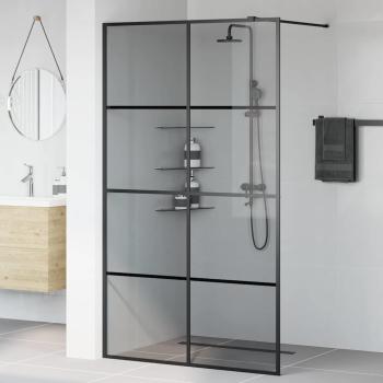Walk-in Duschwand Schwarz 115 x 195 cm Gehärtetes Glas