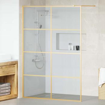 ARDEBO.de - Walk-in Duschwand Gold 140 x 195 cm Gehärtetes Glas