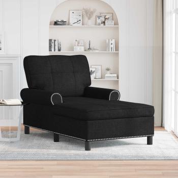ARDEBO.de - Lounge-Liege mit Kissen Schwarz 91 x 157 x 91 cm Stoff