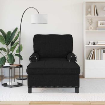 Lounge-Liege mit Kissen Schwarz 91 x 157 x 91 cm Stoff