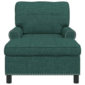 Lounge-Liege mit Kissen Dunkelgrün 91 x 157 x 91 cm Stoff