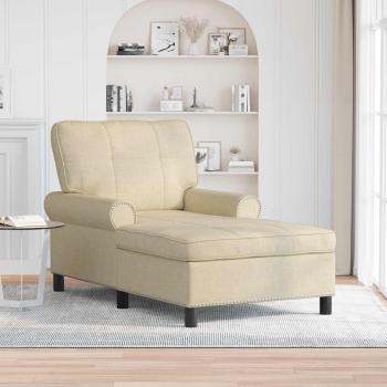 ARDEBO.de - Lounge-Liege Creme Stoff 91 x 157 x 91 cm