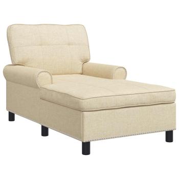 Lounge-Liege Creme Stoff 91 x 157 x 91 cm