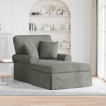 ARDEBO.de - Chaise Lounge mit Rock 3 stk. Hellgrau Cordstoff