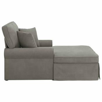 Chaise Lounge mit Rock 3 stk. Hellgrau Cordstoff