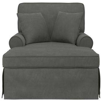 Chaise Lounge mit Rock 3 stk. Dunkelgrau Cordstoff