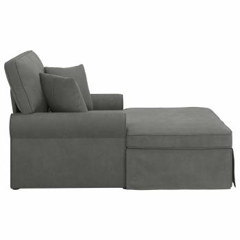 Chaise Lounge mit Rock 3 stk. Dunkelgrau Cordstoff
