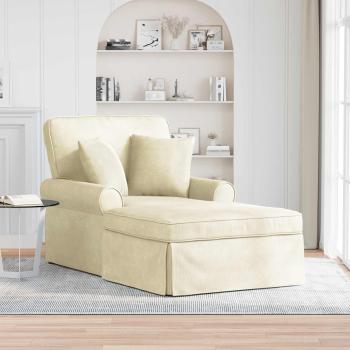 ARDEBO.de - Chaise Lounge mit Rock 3 stk. Creme Cordstoff 91 x 157 x 91 cm