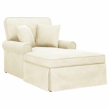 Chaise Lounge mit Rock 3 stk. Creme Cordstoff 91 x 157 x 91 cm