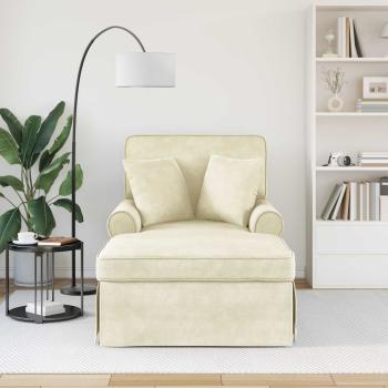 Chaise Lounge mit Rock 3 stk. Creme Cordstoff 91 x 157 x 91 cm