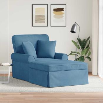 ARDEBO.de - Chaise Lounge mit Rock 3 Stk. Blau Cordstoff 91 x 157 x 91 cm