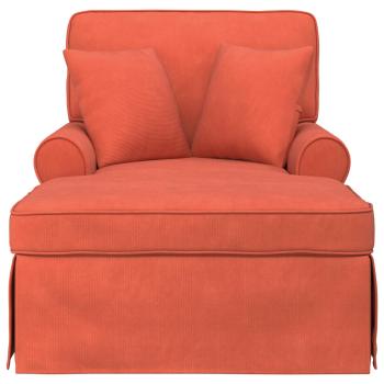 Chaise Lounge mit Rock 3 Stk. Rot-Orange Cordstoff
