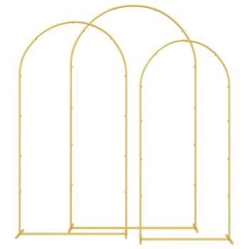 Hochzeitsbogen 3 Stk. Gold 120 x 40 x 217 cm Stahl