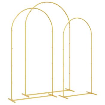 Hochzeitsbogen 3 Stk. Gold 120 x 40 x 217 cm Stahl