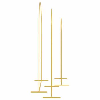 Hochzeitsbogen 3 Stk. Gold 120 x 40 x 217 cm Stahl