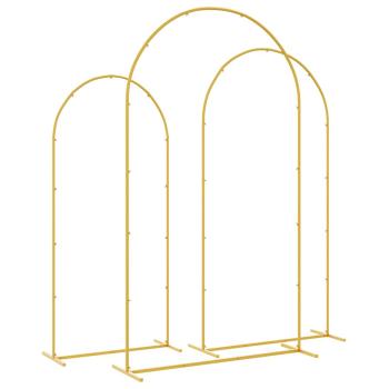 Hochzeitsbogen 3 Stk. Gold 120 x 40 x 217 cm Stahl