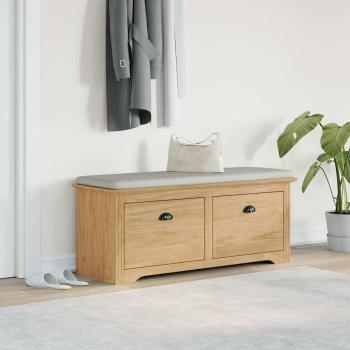 ARDEBO.de - Flurbank BODO Honigbraun 114 x 40 x 50 cm Holzwerkstoff