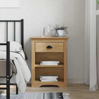 ARDEBO.de - Nachttisch BODO Honigbraun 53 x 38,5 x 67 cm Holzwerkstoff