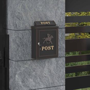 ARDEBO.de - Wandmontierter Briefkasten Bronze 29 x 13 x 41 cm Gussaluminium