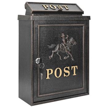 Wandmontierter Briefkasten Bronze 29 x 13 x 41 cm Gussaluminium