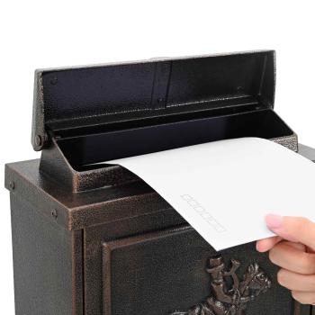 Wandmontierter Briefkasten Bronze 29 x 13 x 41 cm Gussaluminium