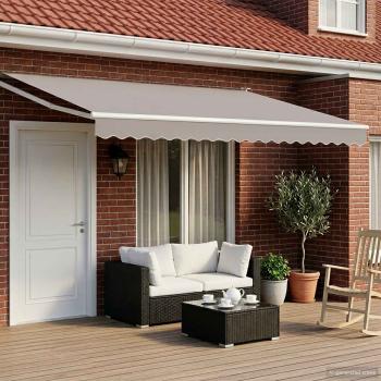 ARDEBO.de - Elektrisches Markisenrahmen Weiß 4 x 2 m Aluminium