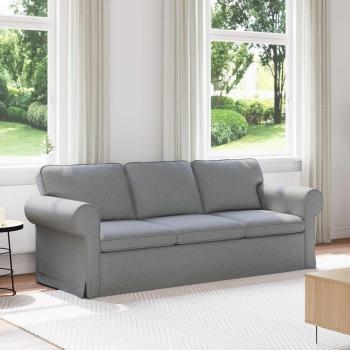 ARDEBO.de - Sofa Hellgrau 215 x 82 x 80 cm Stoff