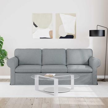 Sofa Hellgrau 215 x 82 x 80 cm Stoff