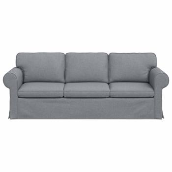 Sofa Hellgrau 215 x 82 x 80 cm Stoff