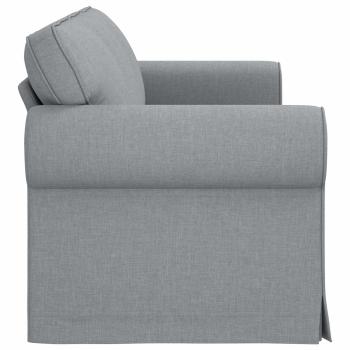Sofa Hellgrau 215 x 82 x 80 cm Stoff
