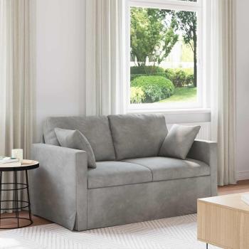 ARDEBO.de - Sofa Hellgrau 138 x 78 x 80 cm Samt
