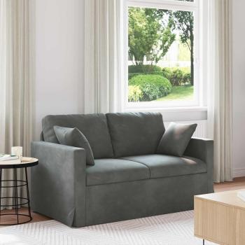 ARDEBO.de - Sofa Dunkelgrau 138 x 78 x 80 cm Samt
