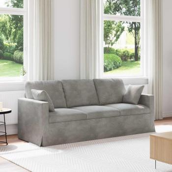 ARDEBO.de - Sofa Hellgrau 198 x 78 x 80 cm Samt