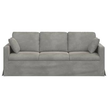 Sofa Hellgrau 198 x 78 x 80 cm Samt