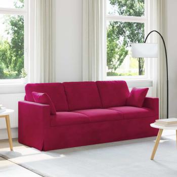 ARDEBO.de - Sofa Weinrot 198 x 78 x 80 cm Samt