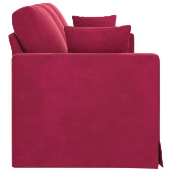 Sofa Weinrot 198 x 78 x 80 cm Samt