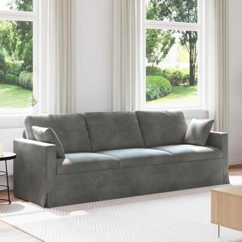 ARDEBO.de - Sofa Dunkelgrau 228 x 78 x 80 cm Samt