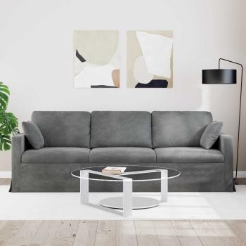 Sofa Dunkelgrau 228 x 78 x 80 cm Samt