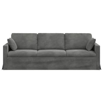 Sofa Dunkelgrau 228 x 78 x 80 cm Samt