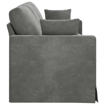 Sofa Dunkelgrau 228 x 78 x 80 cm Samt