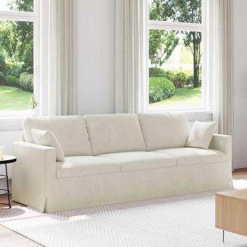 ARDEBO.de - Sofa Creme 228 x 78 x 80 cm Samt