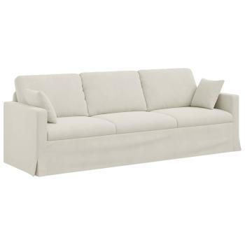 Sofa Creme 228 x 78 x 80 cm Samt