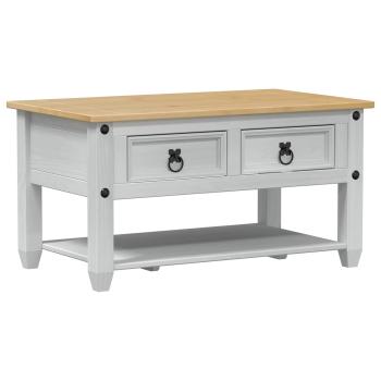 Couchtisch Weiß 85 x 50 x 45 cm Massives Kiefernholz
