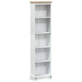 Bücherregal 46 x 20 x 170 cm Massives Kiefernholz Weiß