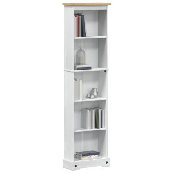 Bücherregal 46 x 20 x 170 cm Massives Kiefernholz Weiß
