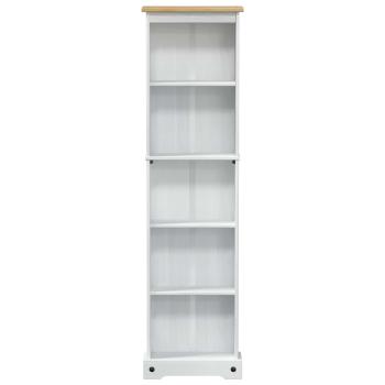 Bücherregal 46 x 20 x 170 cm Massives Kiefernholz Weiß
