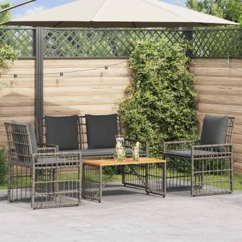 ARDEBO.de - Gartenmöbel Set 4 Stk. Schwarz und Dunkelgrau