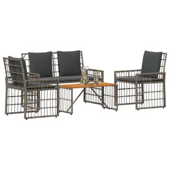 Gartenmöbel Set 4 Stk. Schwarz und Dunkelgrau